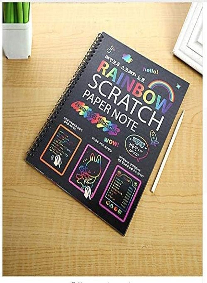 KRAFTMASTERS®A4 Rainbow Art Scratch Paper Book Sheets with Stylus, 10 Pages :Pack of 1 Pcs : Size 10.5 X 7.5 inches, Multicolor (SET OF 4) (MODEL-2) - Image 3